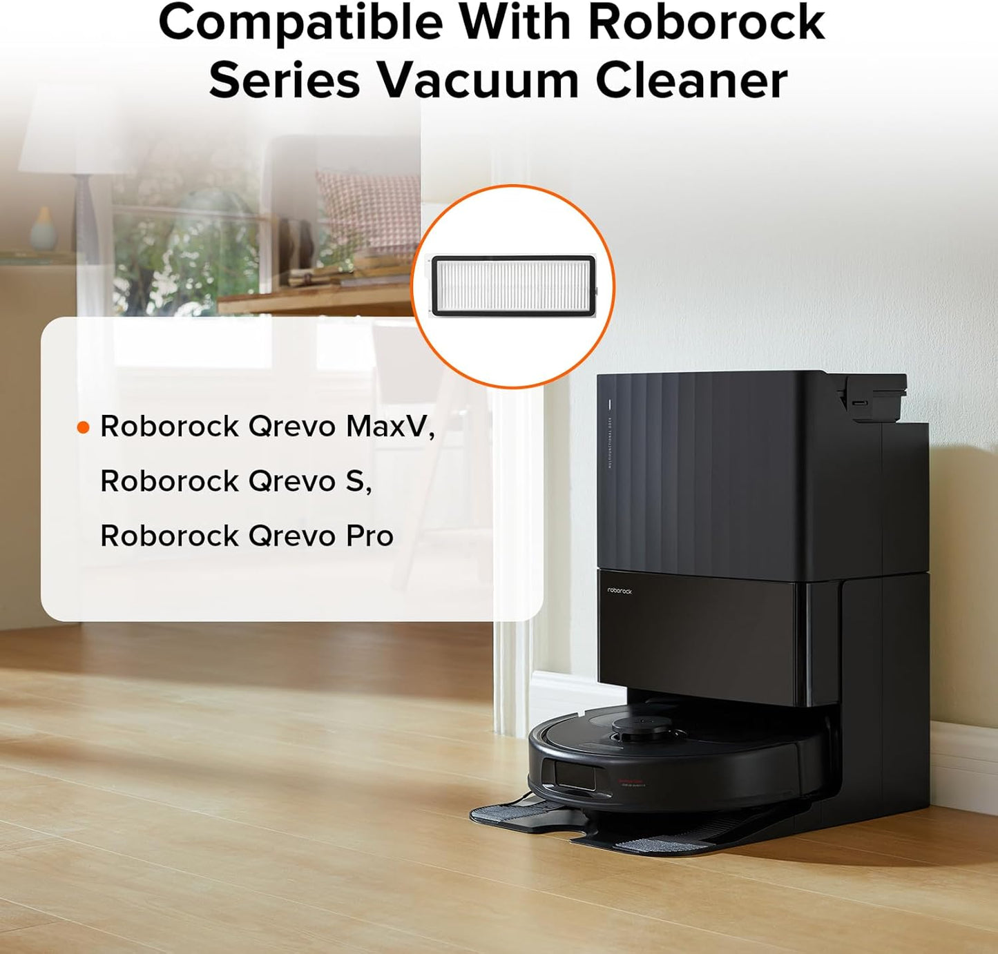 2 Pack Washable Filter for  Qrevo MaxV, Qrevo S, Qrevo Plus, Qrevo Pro, Qrevo Curv, Qrevo Curv S5X, Qrevo Edge, Qrevo Edge S5A QV 35A Robot Vacuum Cleaners