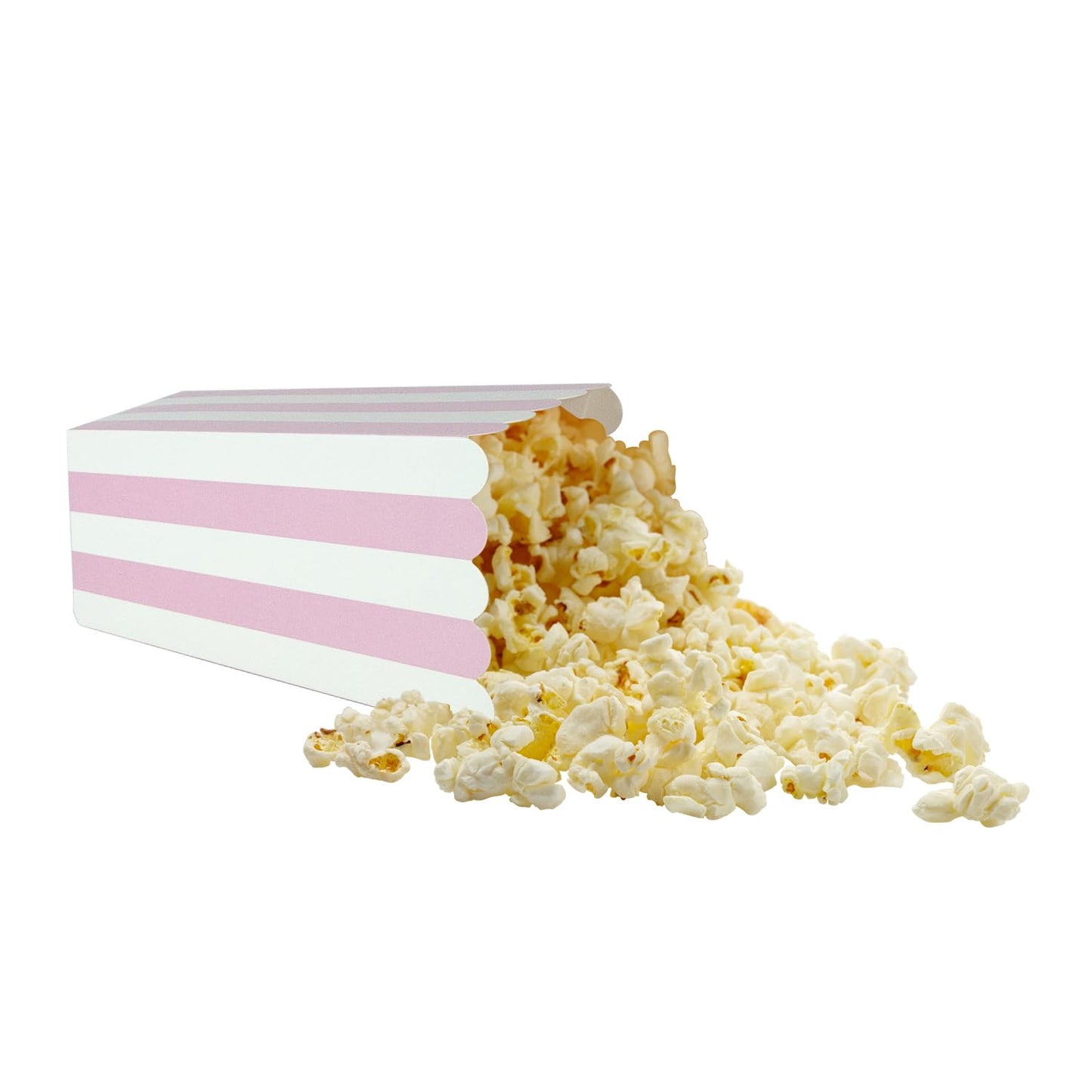 24 Pack Striped Popcorn Boxes - Carnival Parties Mini Paper Popcorn and Candy Containers, Party Supplies for Movie Nights (Pink)