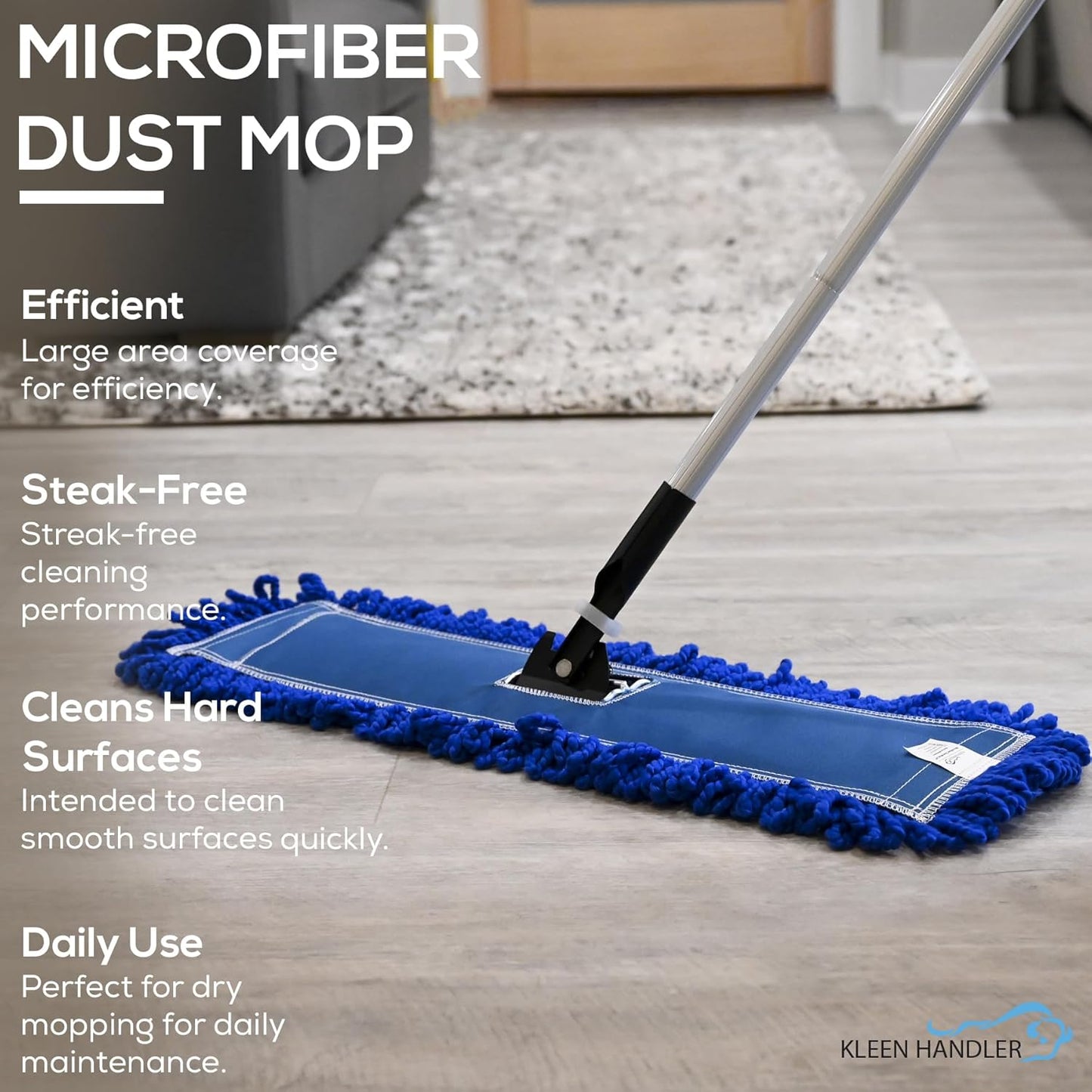 24 inch Microfiber Dust Mop | Medium Washable Commercial Mop Head Replacement, Pack of 3