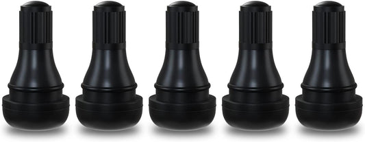 TR412 Rubber Snap-in Short Black Tire Valve Stem for Tubeless 0.453 Inch 11.5mm Rim Holes on Standard Vehicle Tires (5pcs/Bag)
