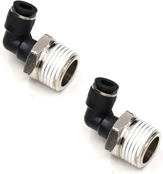 1/2 Npt Push to Connect Air Fitting  1/4 inch OD Tubing Elbow Air Line Quick Connect Fittings Male Threaded 90 Degree Push in Lock Fit Pneumatic Fittings Tube Connector 2Pack