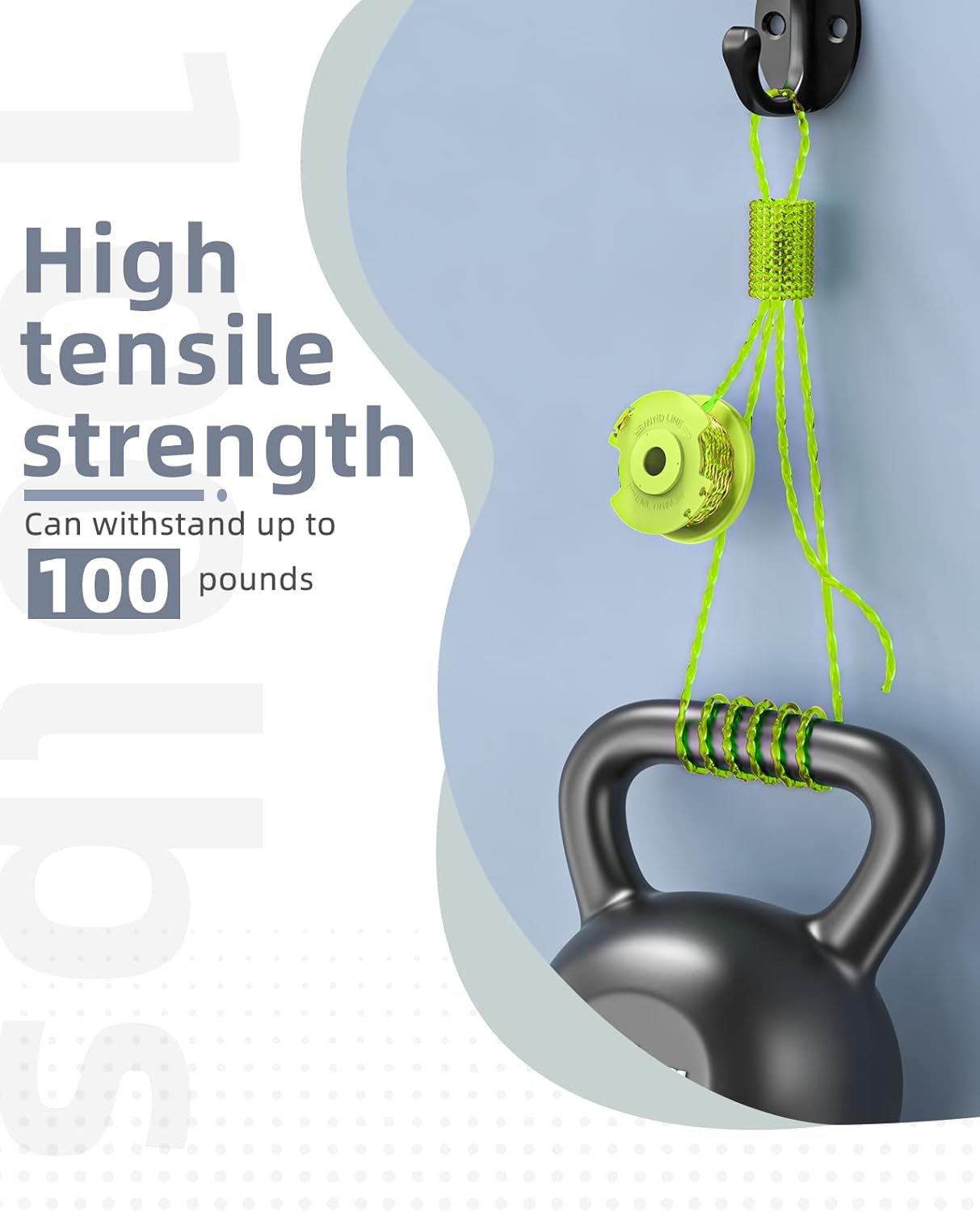 Weed Wacker String Compatible with Ryobi One Plus+ AC80RL3, 0.08'' String Trimmer Refill Line,Weed Eater String Compatible with Ryobi 18V, 24V, 40V Trimmers(10 Replacement Spools, 2 Trimmer Caps)