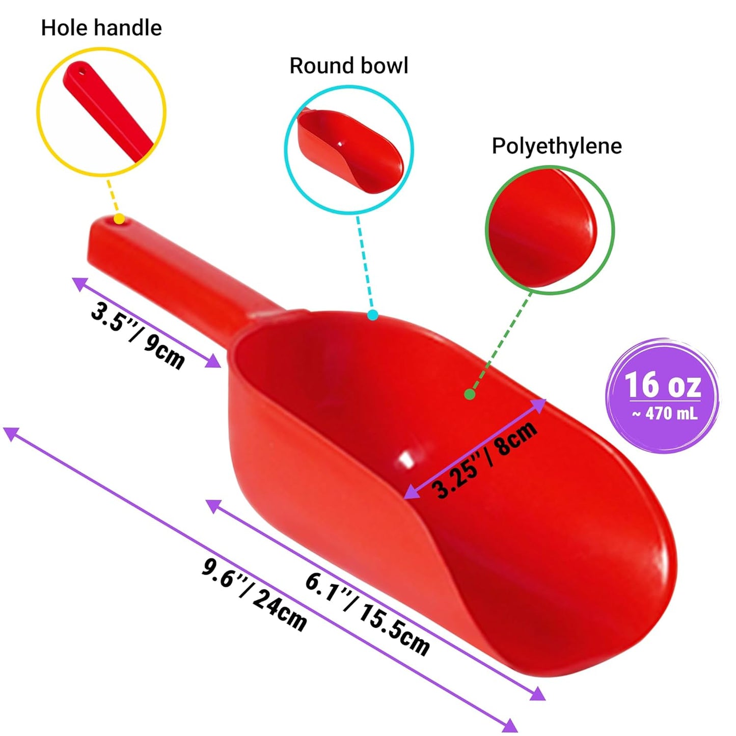 Red Popcorn Plastic Scoop with Popcorn Salt Shaker (Handle, Plastic Cap) - Popcorn Concession Supplies Bundle