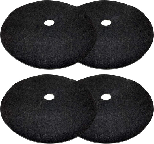 4 Pack 32.3 Inch Non-Woven Tree Mulch Ring - Degradable Tree Protector Mat, Reusable Tree Weed Barrier Mat for Weed Control Root Protection
