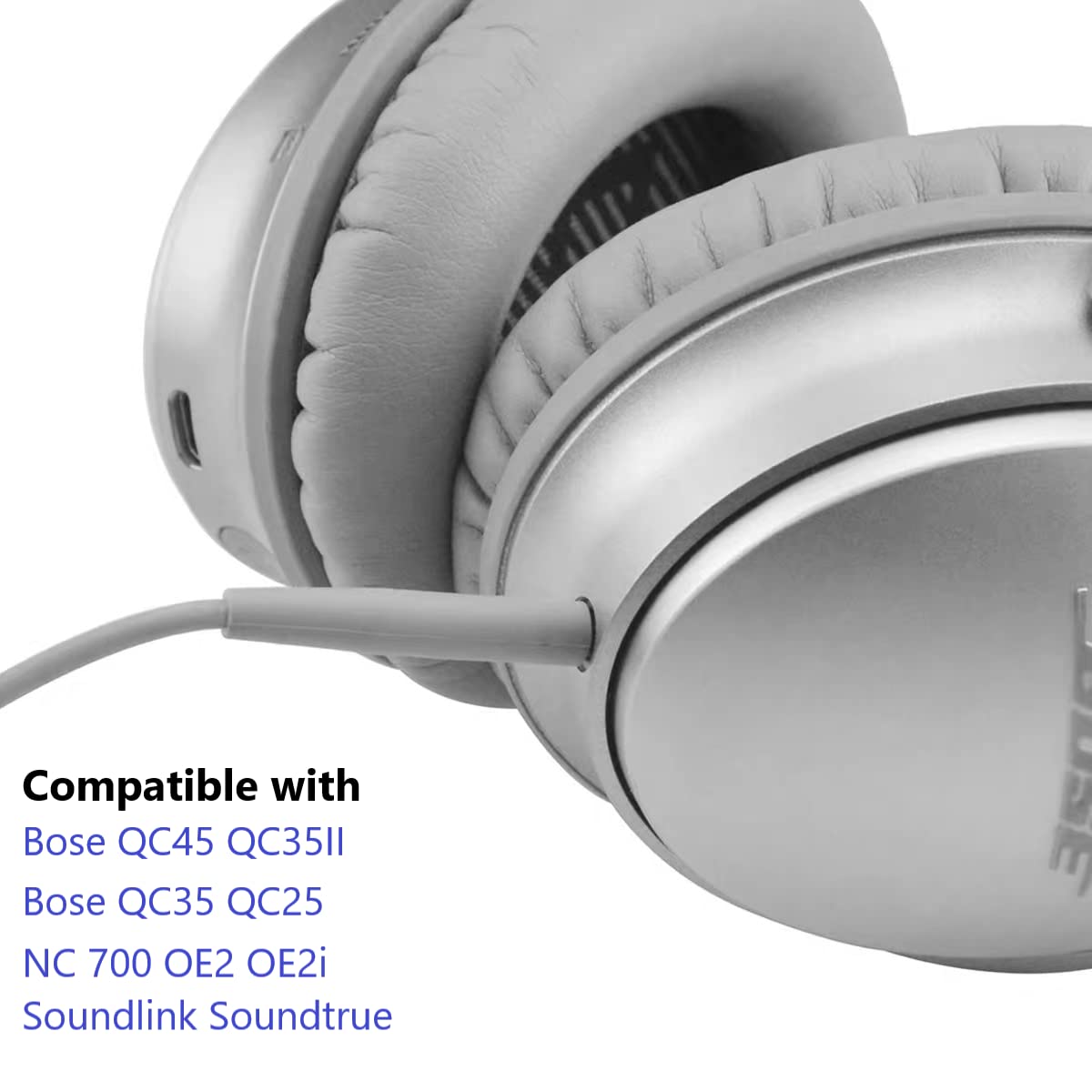 Replacement Audio Cable Cord,Aux Wire 3.5mm to 2.5mm Compatible with Bose QuietComfort QC25 QC35 QC35II QC45 NC700 Soundlink Soundtrue Headphones (No mic)