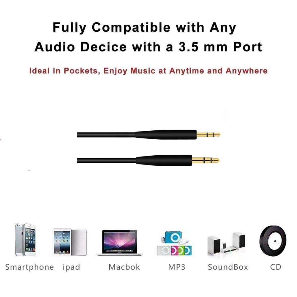 Replacement Audio Cable Cord,Aux Wire 3.5mm to 2.5mm Compatible with Bose QuietComfort QC25 QC35 QC35II QC45 NC700 Soundlink Soundtrue Headphones (No mic)