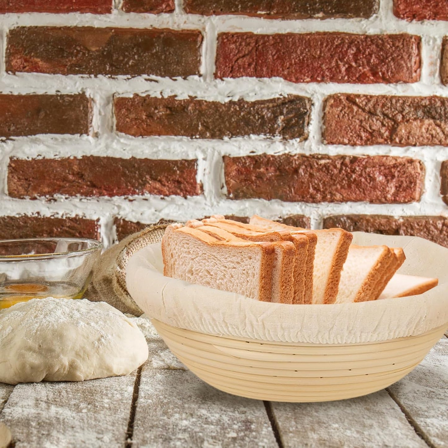 2 Pcs Bread Proofing Basket Cloth Liner Baking Dough Basket Cover Natural Rattan Banneton Proofing Cloth for Bakery Home Baking, about 10 inch