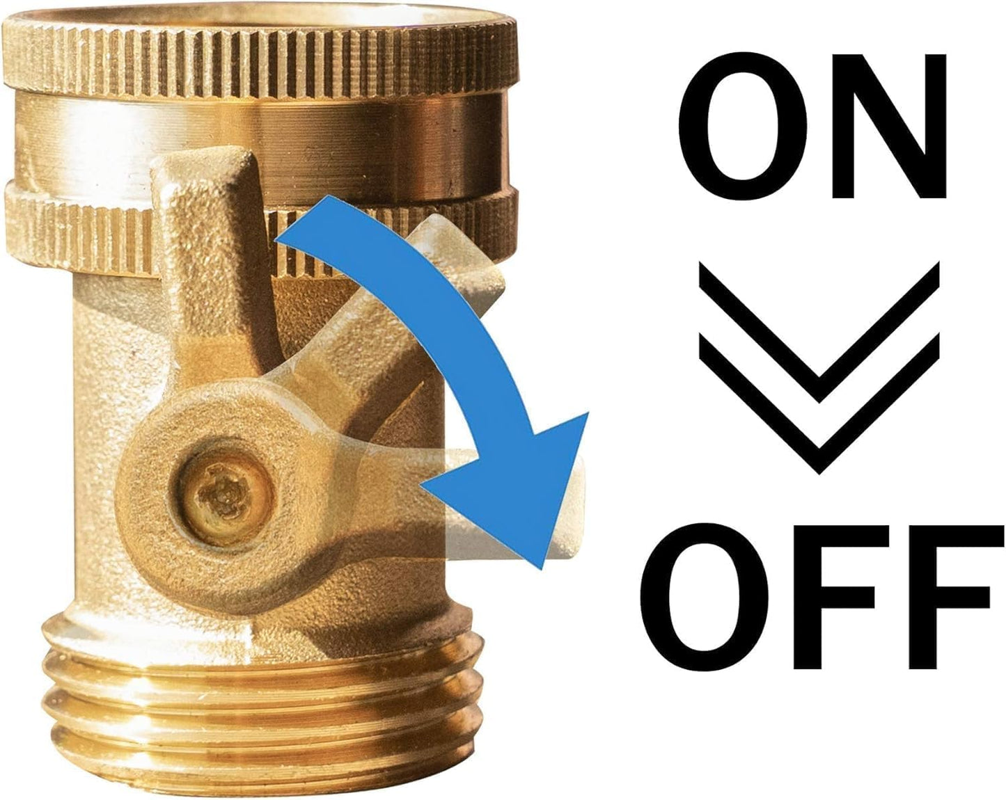 Brass Garden Hose Shut Off Valve, 4 Pack Heavy Duty 3/4 Inch Solid Brass Garden Hose Shut Off Valve with 4 Extra Rubber Washers