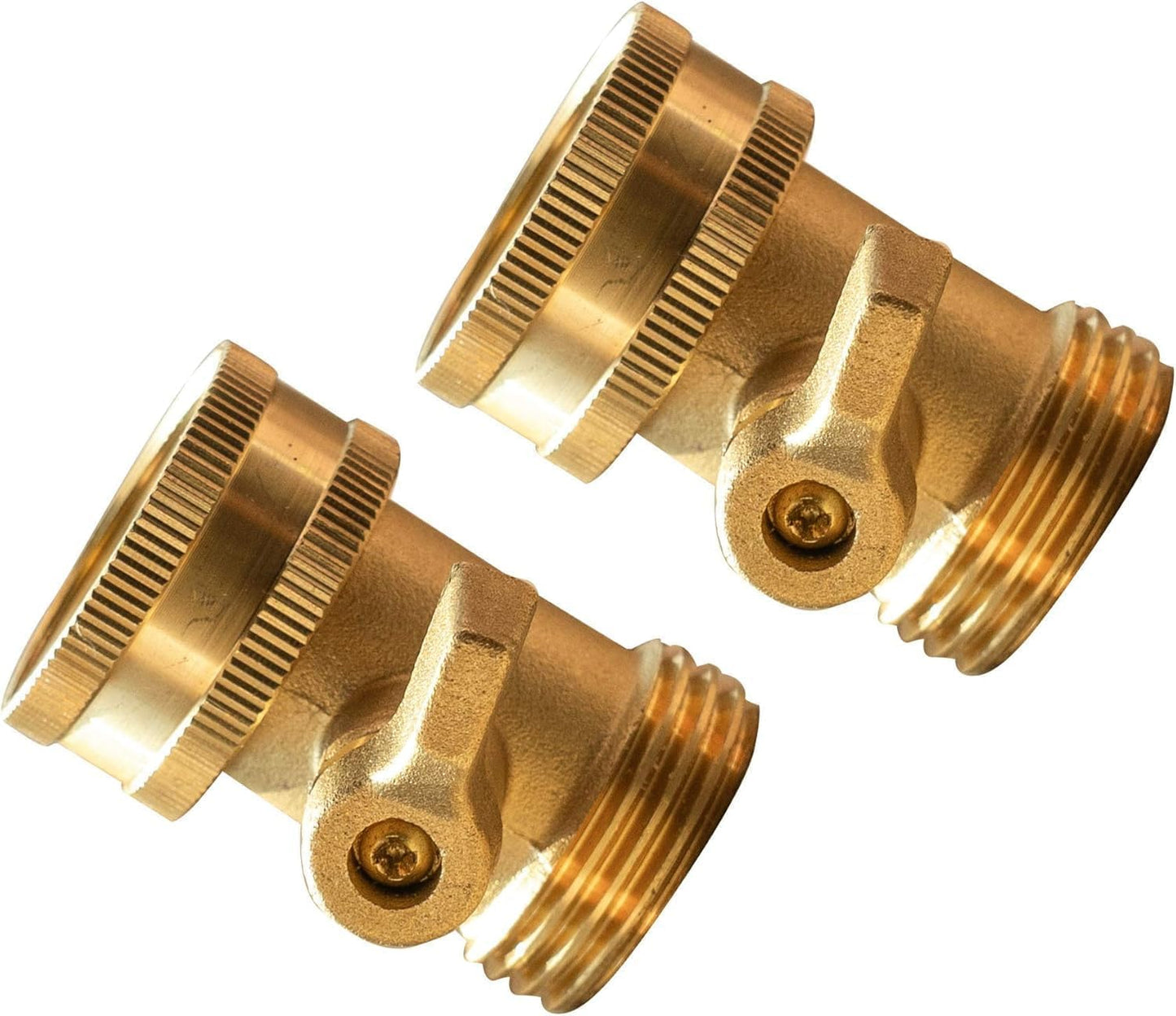 Brass Garden Hose Shut Off Valve, 4 Pack Heavy Duty 3/4 Inch Solid Brass Garden Hose Shut Off Valve with 4 Extra Rubber Washers