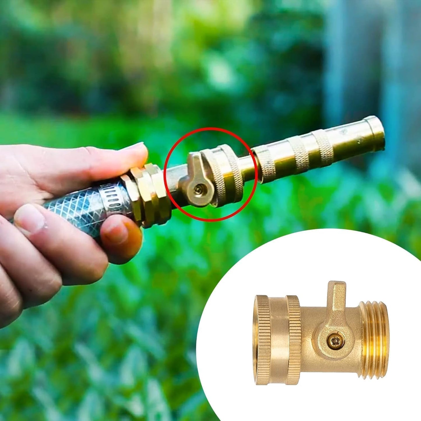 Brass Garden Hose Shut Off Valve, 4 Pack Heavy Duty 3/4 Inch Solid Brass Garden Hose Shut Off Valve with 4 Extra Rubber Washers