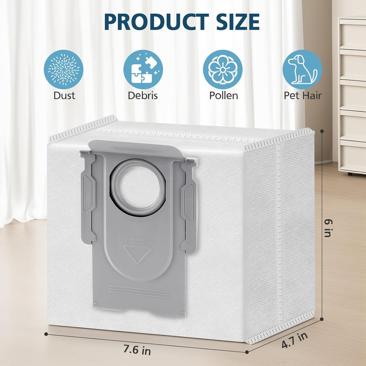 16 Packs Q10 Q7 Q5 Bag Replacement for Roborock Q10 S5+, Q7 M5+, Q5 Max+, 3.6L Vaccum Bag for Q10 X5+, Q5+, Q5 Pro+, Q8 Max+, Q7+, Q7 Max+, S8+, S8 Pro Ultra, S7 Pro Ultra, S7 MaxV Ultra