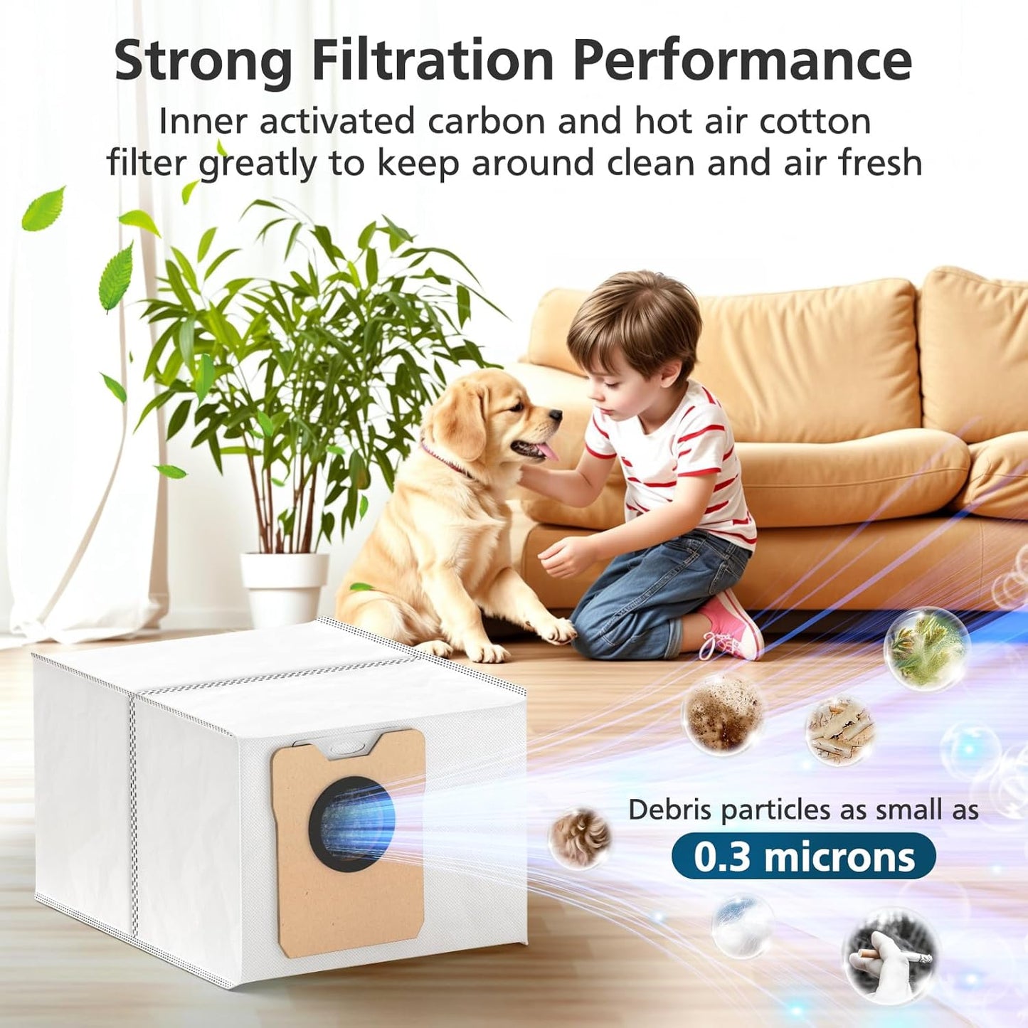 18 pcs Dust Bags for eufy Omni C20 C10 Robot Vacuum, 3.6L Large Capacity Replacement Bags with 3-Layer Odorproof & Leakproof Fabric