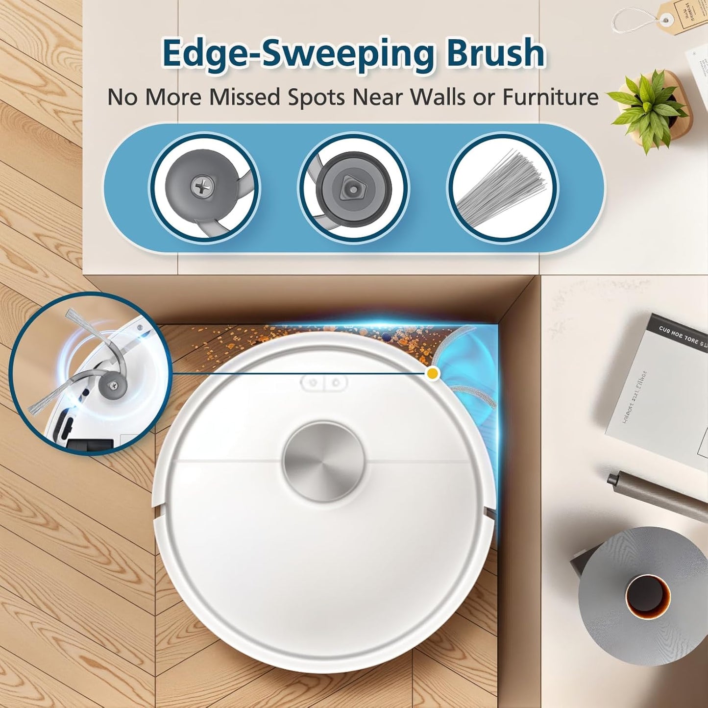 Replacement Parts Accessories Compatible with Roborock Q7 M5+/ Q7 M5/ Q7 L5/ Q7 L5+ Robot Vacuum Cleaner, 2 Roller Brushes, 6 Mop Pads, 6 Side Brush, 4 Filters, 1 Cleaning Brush & 1 screwdriver