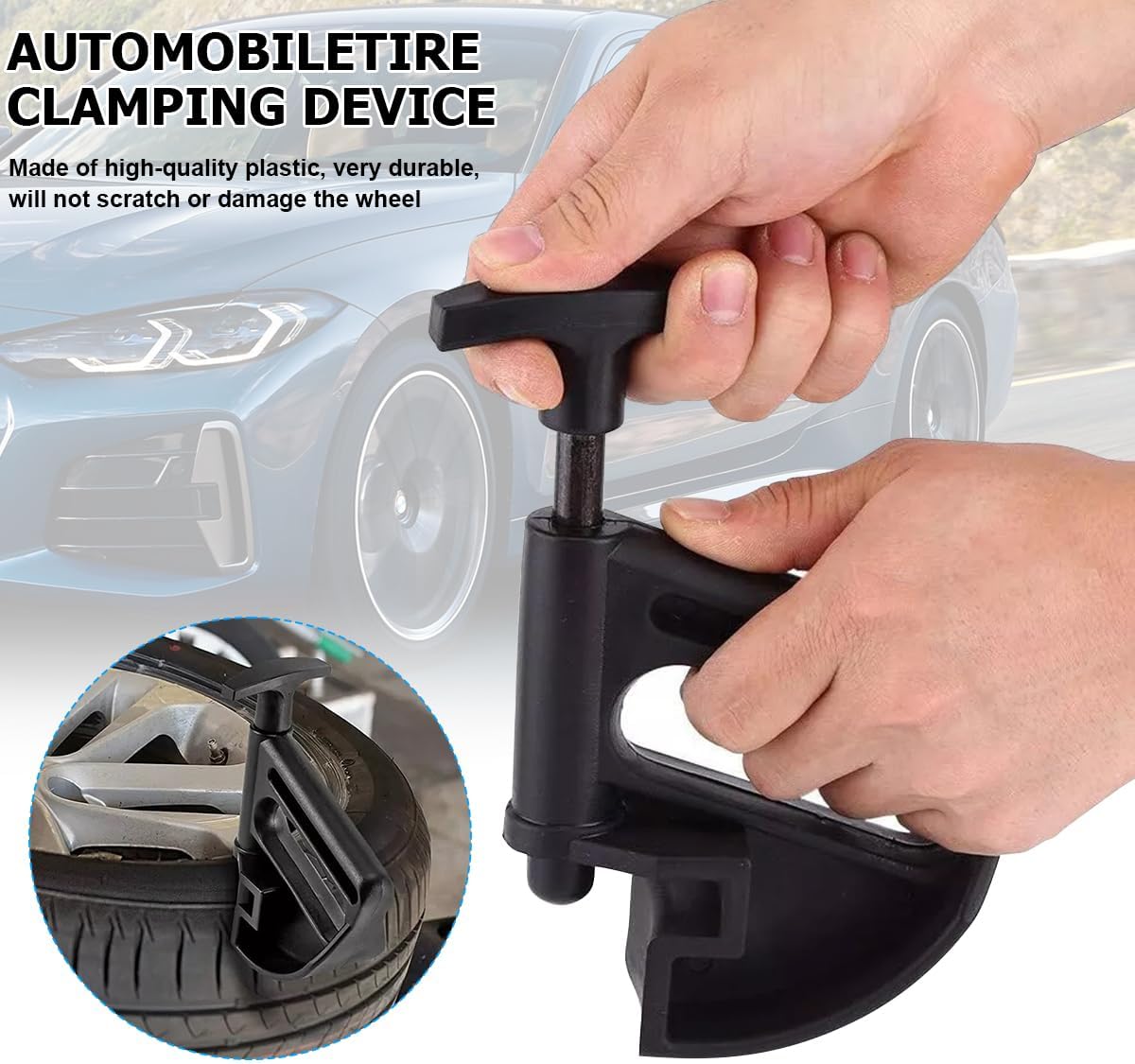 2PCS Car Tire Changer, Nylon Vehicle Tire Bead Clamp Drop Center Tool, Heavy Duty Automotive Rim Pry Tire Changer Wheel Changing Helper Accessories, Universal for Most Cars