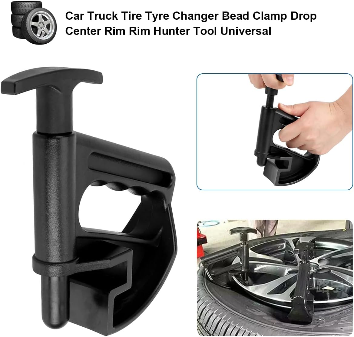 2PCS Car Tire Changer, Nylon Vehicle Tire Bead Clamp Drop Center Tool, Heavy Duty Automotive Rim Pry Tire Changer Wheel Changing Helper Accessories, Universal for Most Cars