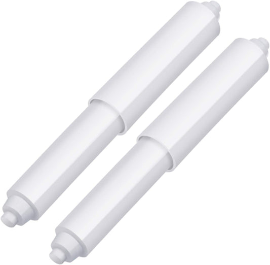 2 Pcs Universal Toilet Paper Holder Replacement Rod Spring Loaded Plastic Retractable Paper Replacement Rod Toilet Tissue Roll Holder Insert for Bathroom Home Fixture Accessories(White)