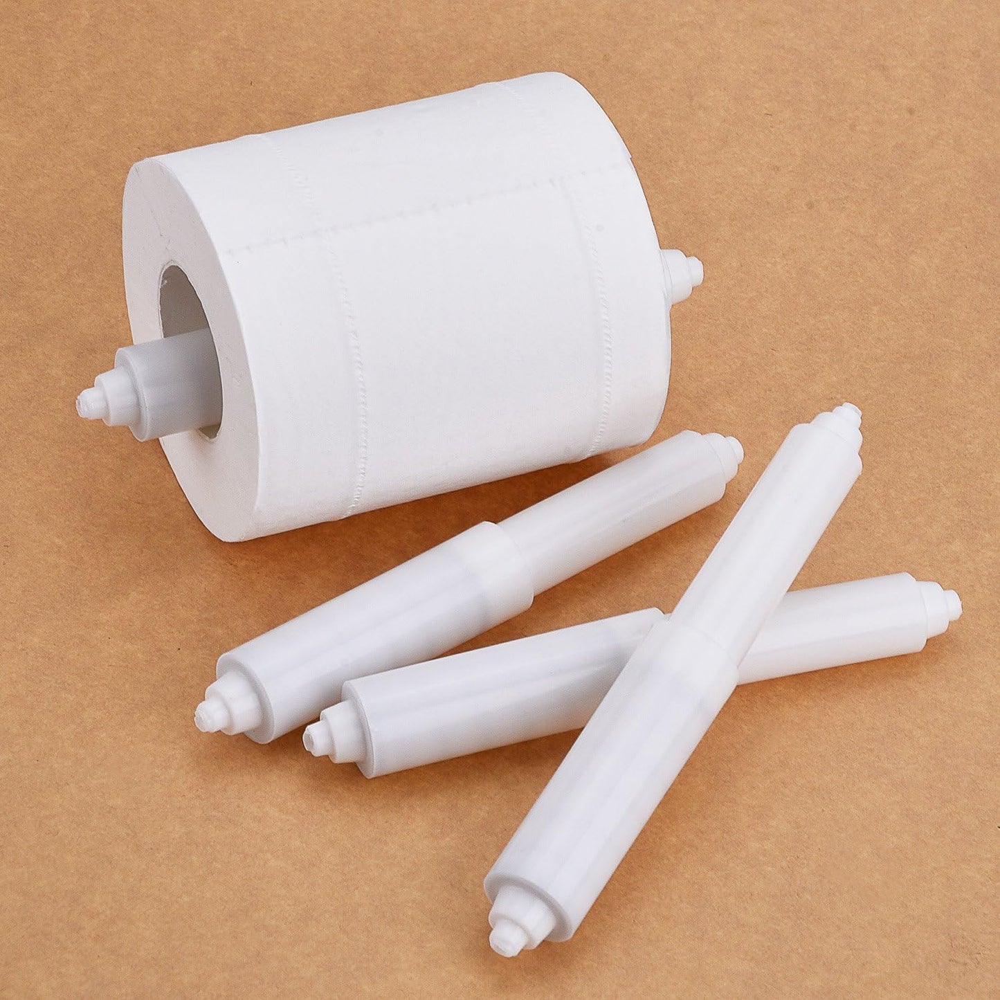 2 Pcs Universal Toilet Paper Holder Replacement Rod Spring Loaded Plastic Retractable Paper Replacement Rod Toilet Tissue Roll Holder Insert for Bathroom Home Fixture Accessories(White)