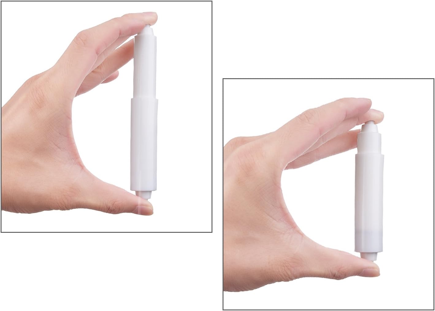 2 Pcs Universal Toilet Paper Holder Replacement Rod Spring Loaded Plastic Retractable Paper Replacement Rod Toilet Tissue Roll Holder Insert for Bathroom Home Fixture Accessories(White)