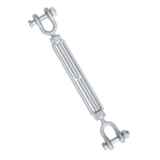 1/4" Jaw Jaw Turnbuckle Galvanized Jaw and Jaw Turnbuckle, Jaw Jaw Closed Body Marine Turnbuckle Jaw, 2000lbs Working Load Limit, Durable for Wire Rope Cable (1/4" x 4")