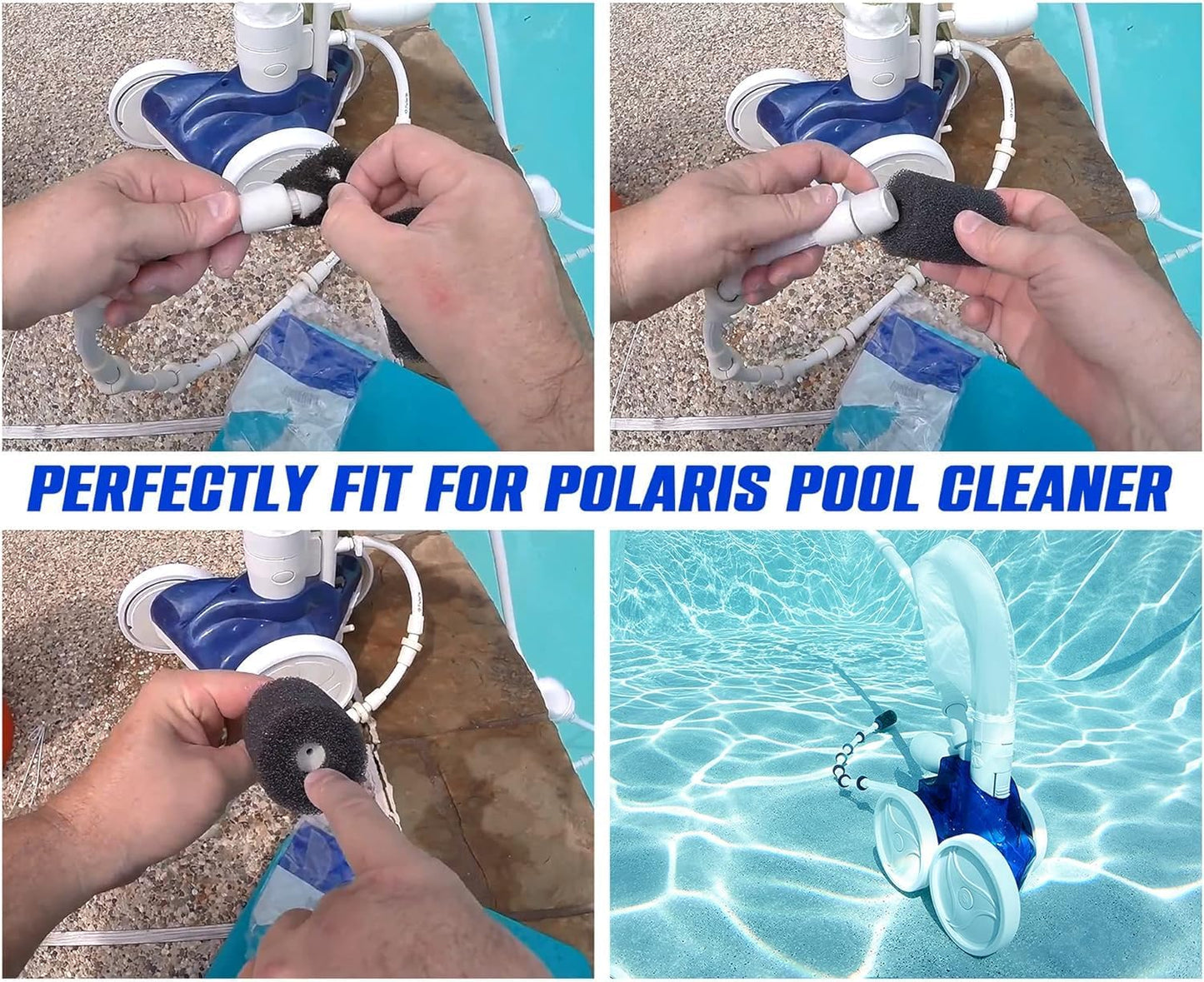 for Polaris Pool Cleaner Parts, 12 Pack Sweep Hose Tail Scrubbers Replacement for Sweep Pool Cleaner Fits Polaris 180 280 360 380 480 3900