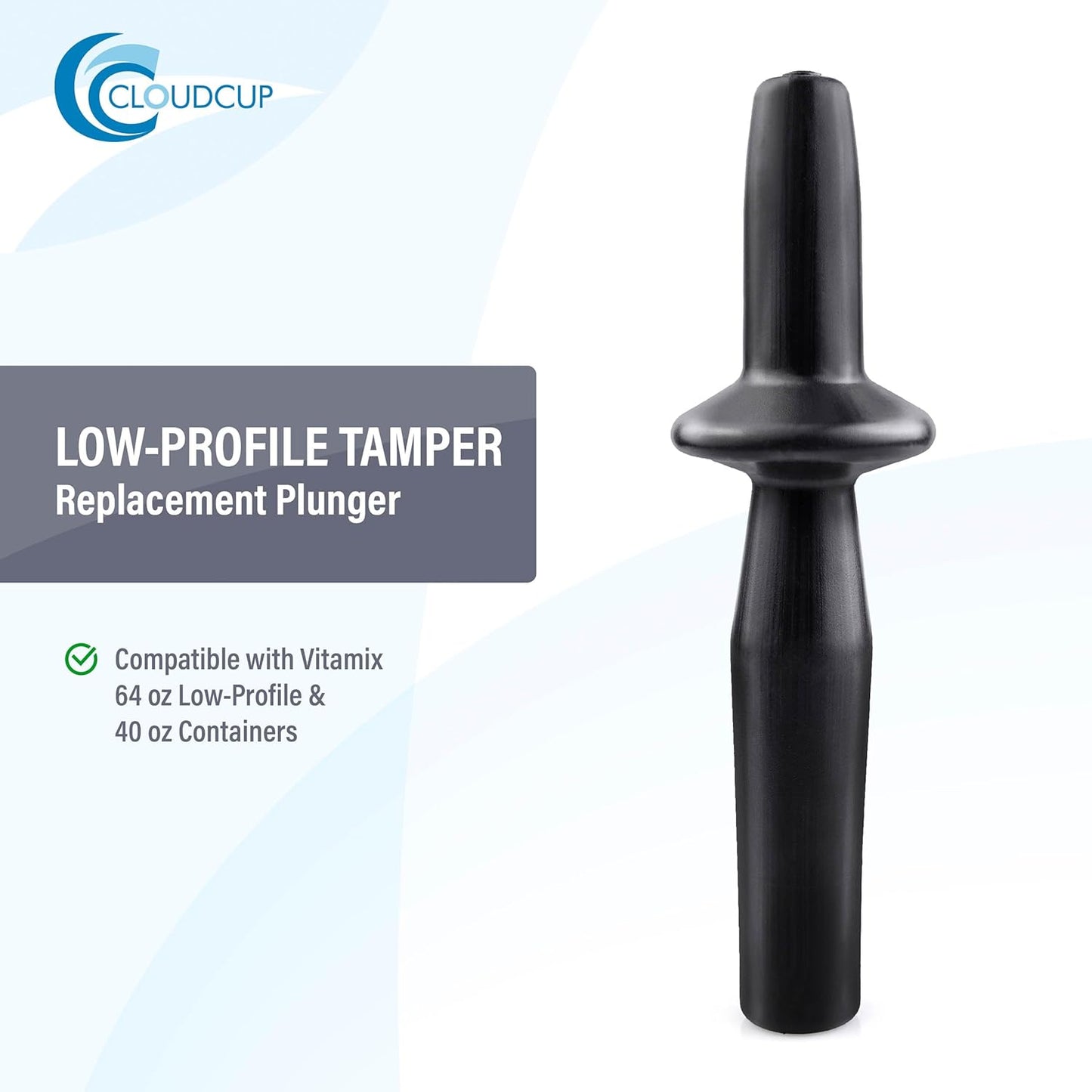 Plunger Replacement Blender Parts for Vitamix Tamper Low Profile Professional Series Pro 750 5300 7500 Blender Parts Accessories, Low Profile Container 64 Oz, 40 Oz