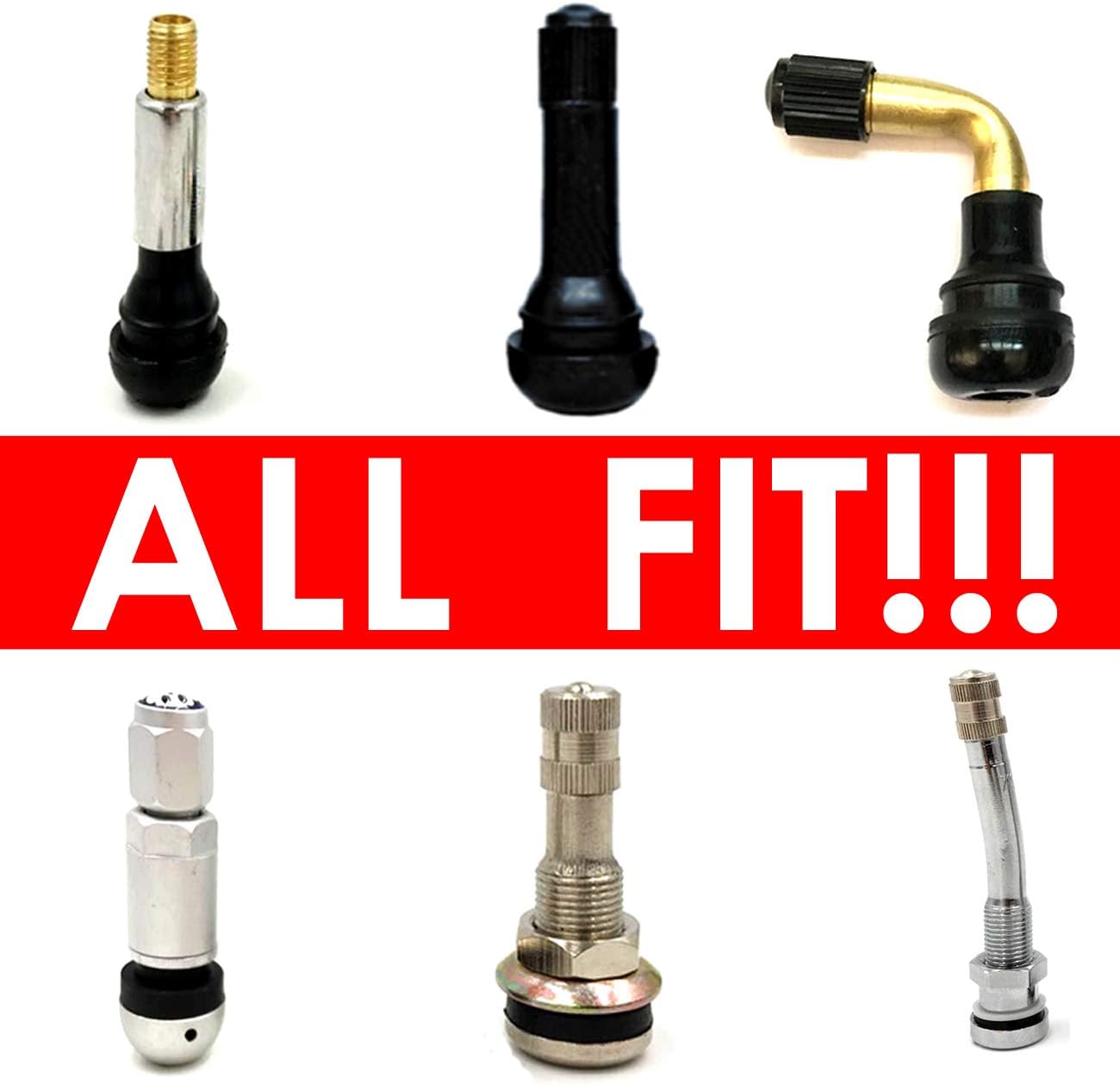 Brass (8 Pack) Tire Valve Caps Silver, Premium Metal Rubber Seal Tire Valve Stem Caps, Dust Proof Covers Universal fit for Cars, SUVs, Bike and Bicycle, Trucks, Motorcycles