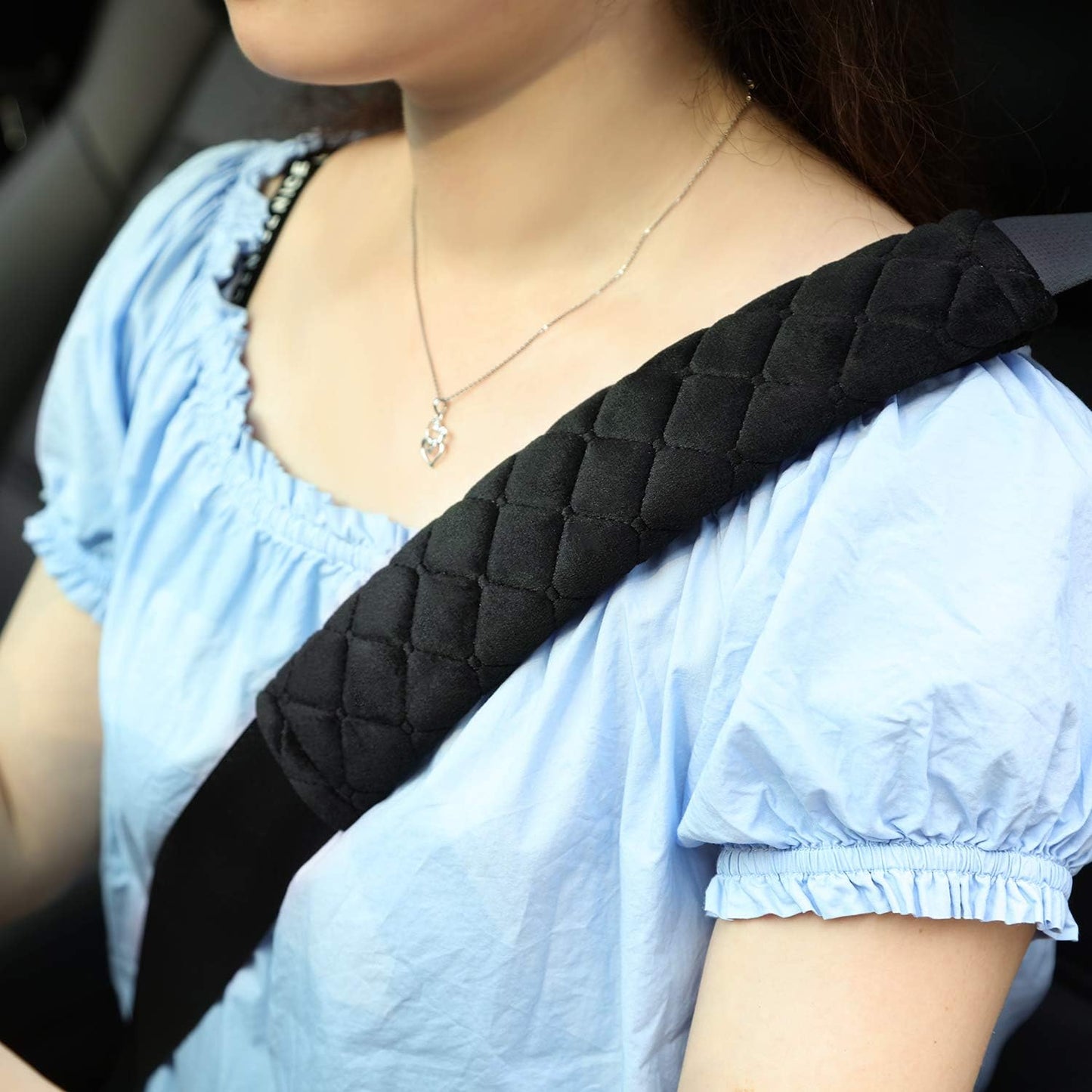4 Pack Seat Belt Cover Extra Long Seat Belt Pads for Car Soft Comfort Shoulder Strap Covers Harness Pads Helps Protect Your Neck and Shoulder(10.6 Inch,Black)
