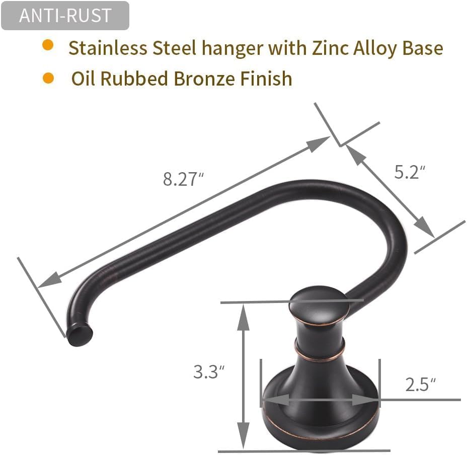 Oil Rubbed Bronze Toilet Tissue Paper Holder Oil Rubbed Bronze Bathroom Accessories Toilet roll Paper Hanger, Wall Mounted, Rustproof