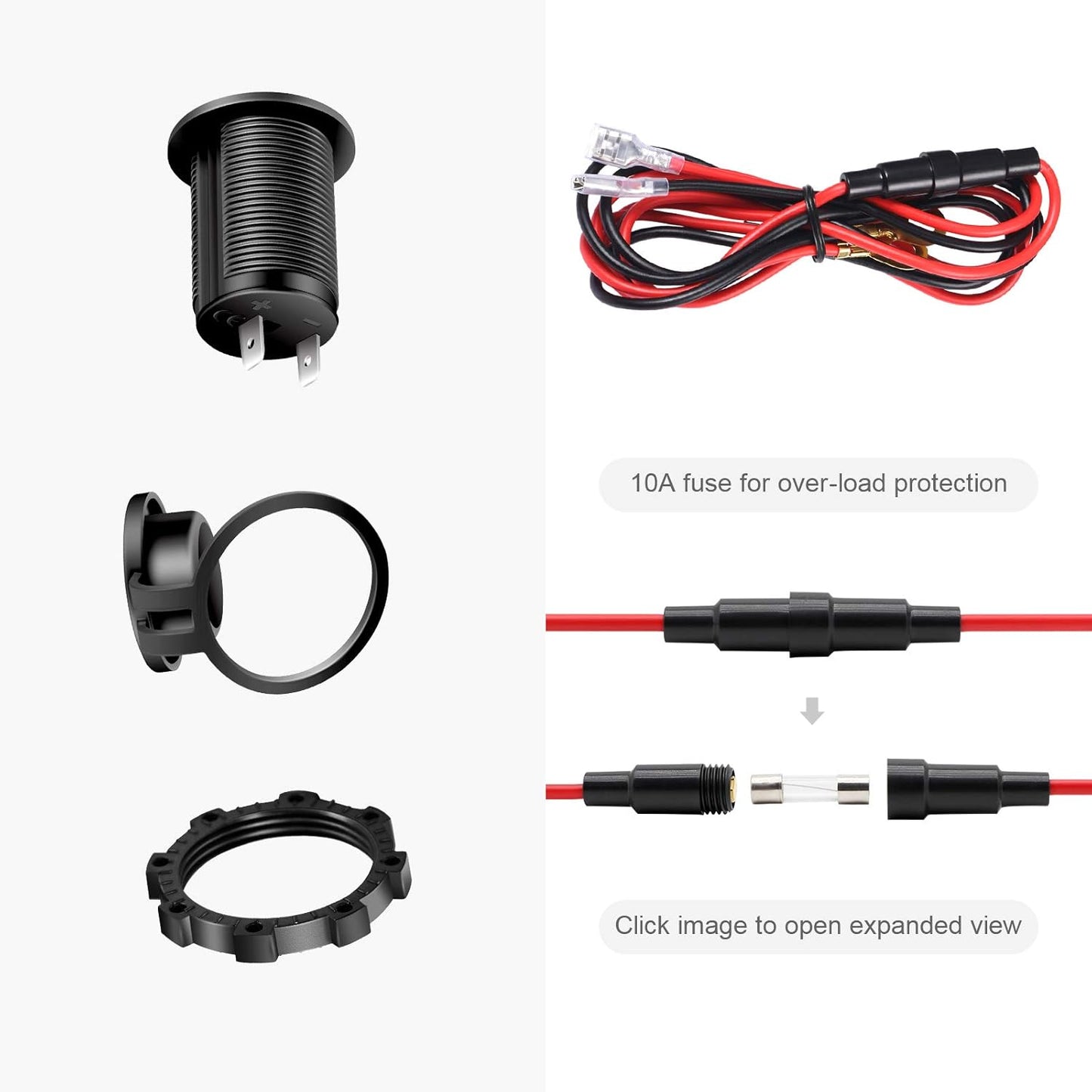 12V Cigarette Lighter Socket, 2 Pack Car Marine Motorcycle ATV RV Lighter Power Outlet Socket Replacement 12 Volt Waterproof Plug by