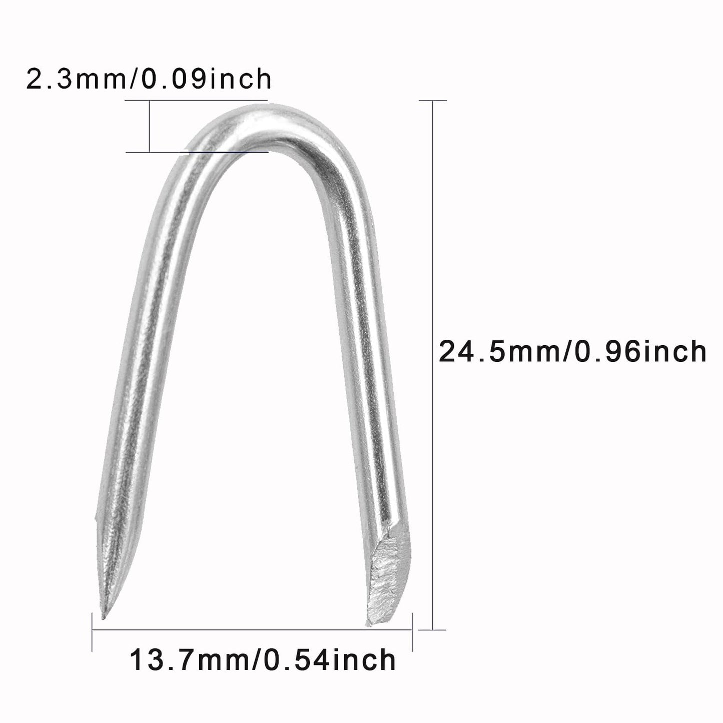 Steel Wire Fencing Staples (200 pcs), Galvanized U-Shaped Fasteners Nails for Wire Mesh and Woven Fencing