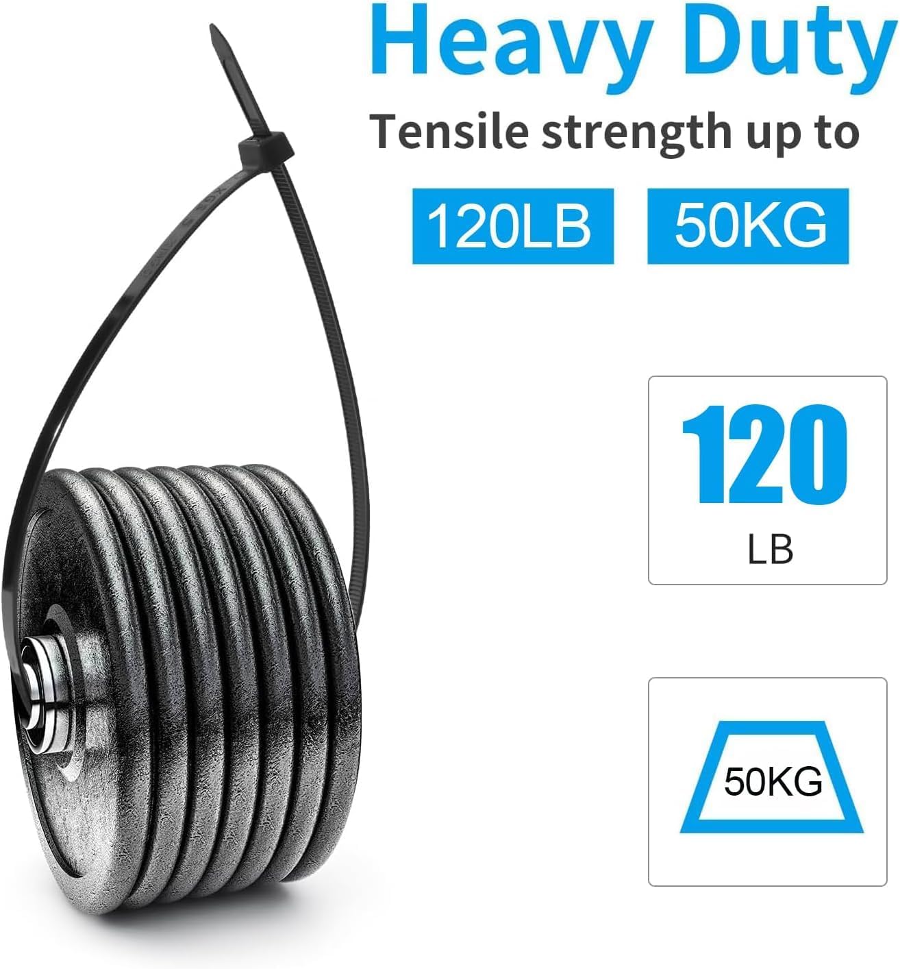 12 Garden Green Zip Ties Heavy Duty 100 Pack, 120 LBS Tensile Strength, Premium Nylon Cable Wire Ties, Self-locking Plastic Ties for Indoor and Outdoor Use