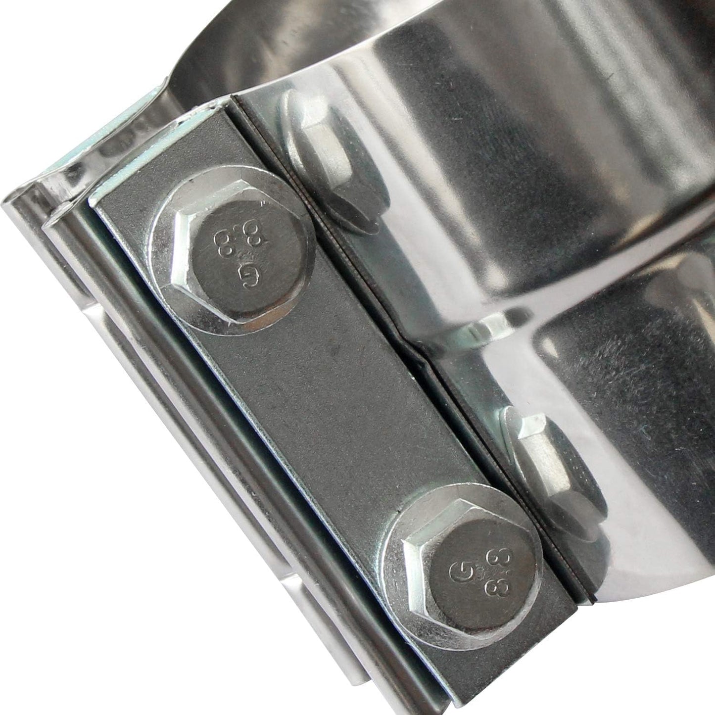 4" Lap Joint Exhaust Band Clamp - Stainless Steel With 1 Block 2Pcs For 4" Od To 4" Id Exhaust Pipe, Muffler, Elbow And Exhaust Tubing Connection(2 Pack)