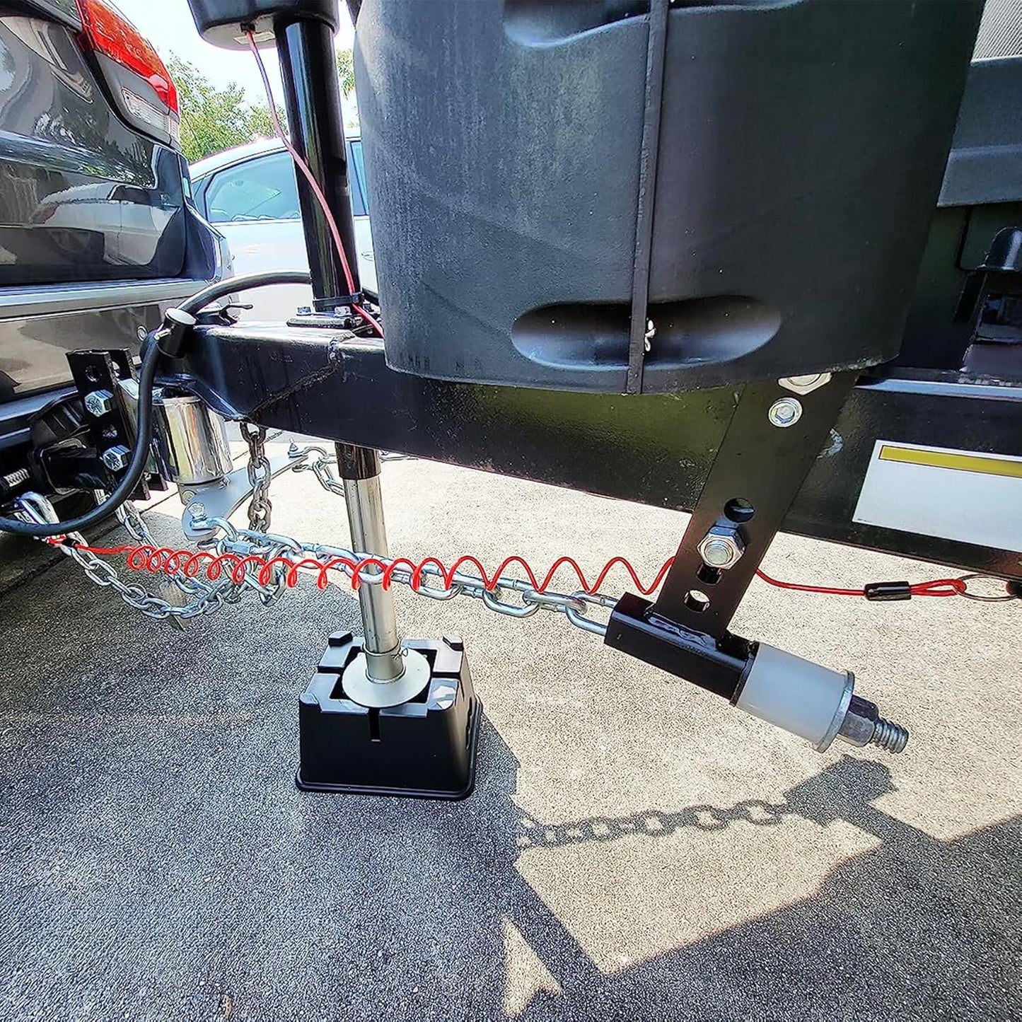 6FT Breakaway Trailer Cable,Heavy Duty Stainless Steel Spring Towing Coiled Wire,Emergency Brake Wire Camper Safety Breakaway Cable with Pin,RV Trailer Accessories