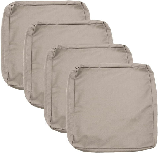 Patio Cushion Covers 24x24 Waterproof Outdoor Cushion Covers for Patio Furniture 4Pack Patio Cushion Slicovers Replacement Outdoor Seat Cushion Slip Cover for Wicker Chair, Tan