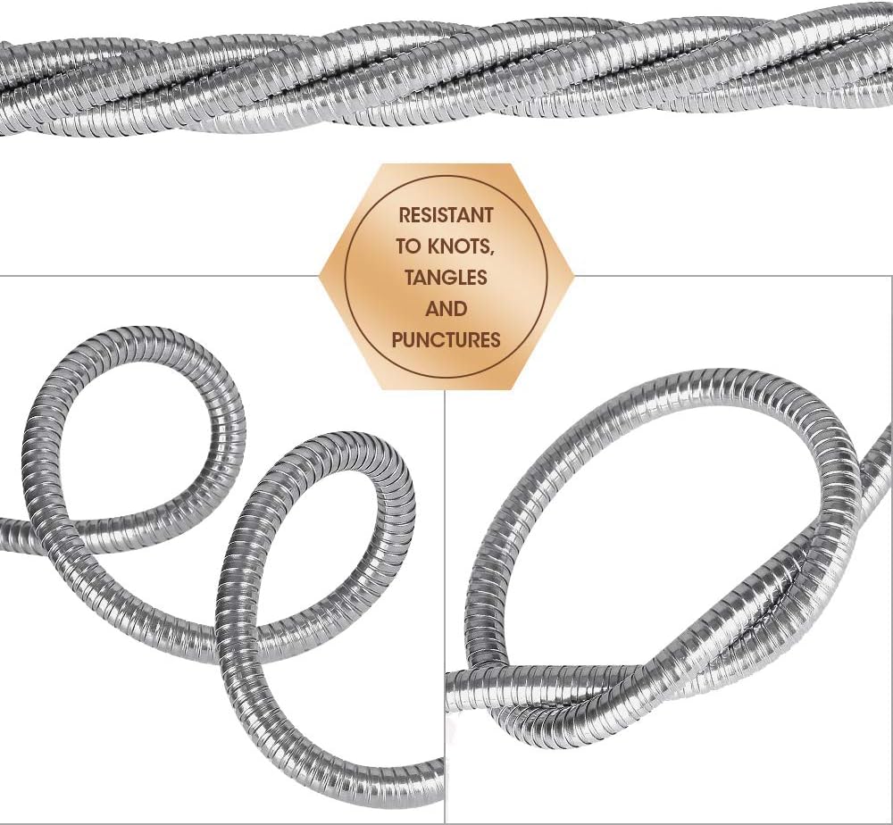 304 Stainless Steel Metal 3FT Short Garden Hose 3 Feet Flexible, Portable & Lightweight Kink Free Garden Water Outdoor Hose