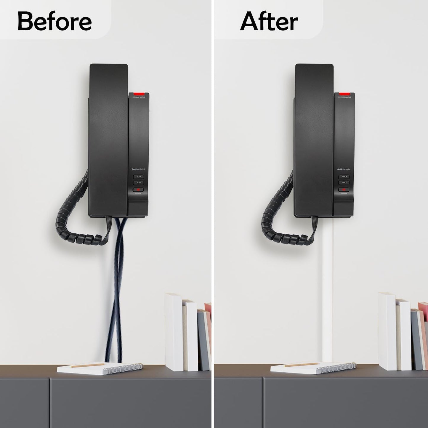 TV Cord Hider – Flexible Wall Cord Cover Low Profile Silicone Cable Raceway Self Adhesive Cut to Size Design for Hiding Wires on Wall Clean Home Setup Cable Concealment, White, 6 Feet