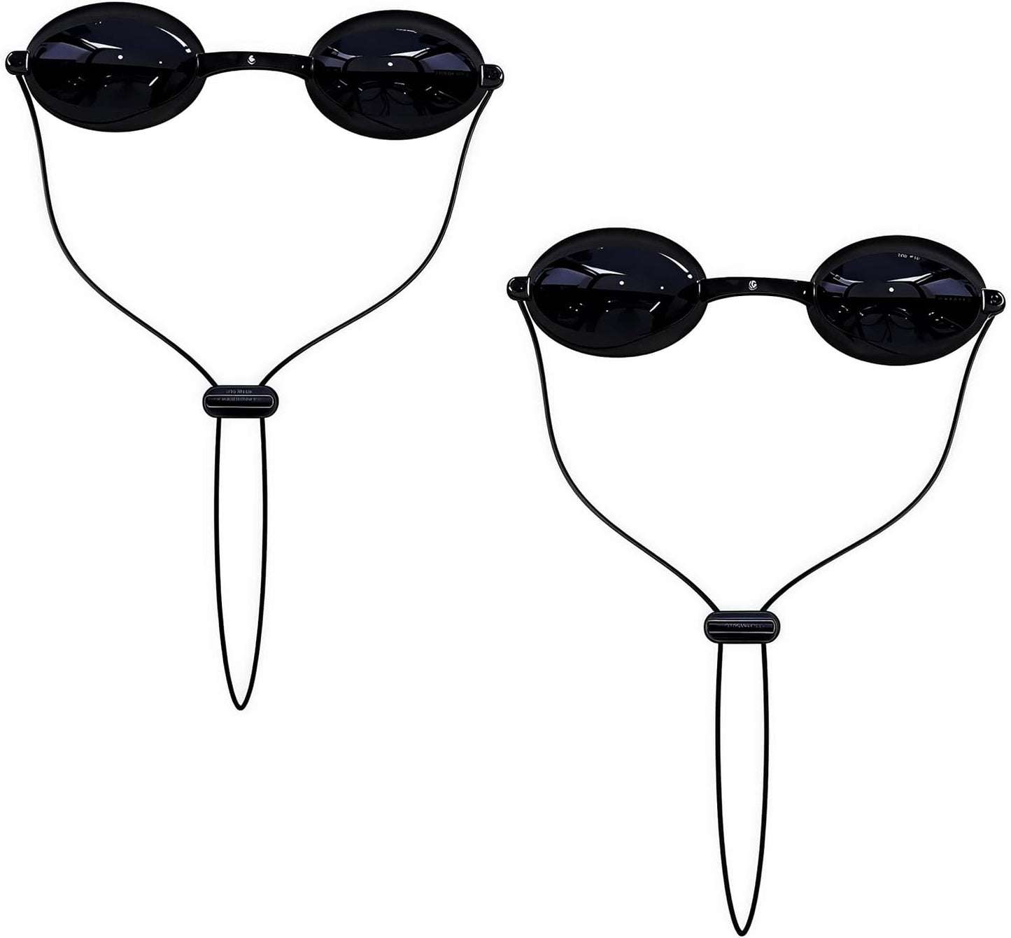 See-Through Safety Goggles Pack of 2, Transparent Safety Glasses for Tanning Use, and Half-clear Eye Protection, 2 Separate Storage Cases Included