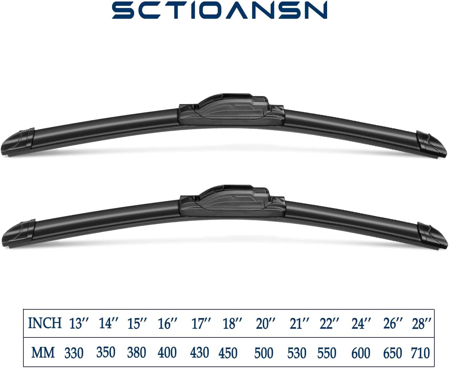 2Pcs Windshield Wipers-22" + 22" Premium All-Seasons Auto Windshield Wiper Blades for My Car (Set of 2)-J-Hook