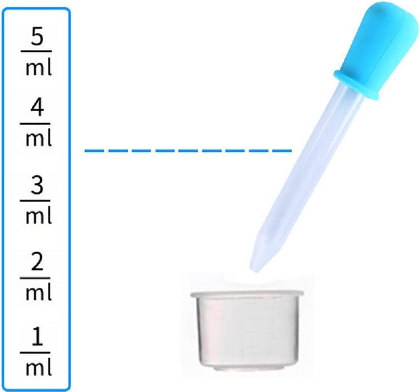 5ml Liquid Droppers Clear Medicine Silicone and Plastic Pipettes Eye Dropper with Bulb Tip for Kids Candy Molds (8 Pack)