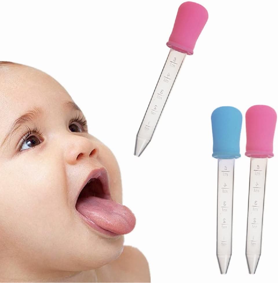 5ml Liquid Droppers Clear Medicine Silicone and Plastic Pipettes Eye Dropper with Bulb Tip for Kids Candy Molds (8 Pack)