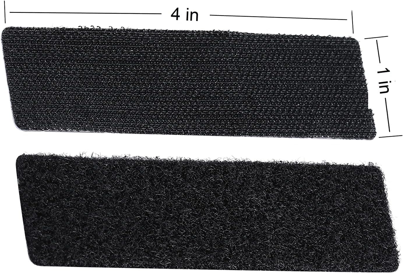 20 Sets 1x4 Inch Hook and Loop Fastener Strips with Adhesive Heavy Duty Double Sided Sticky Picture Hanging Wall Mounting Tape for Home and Office Use, Black