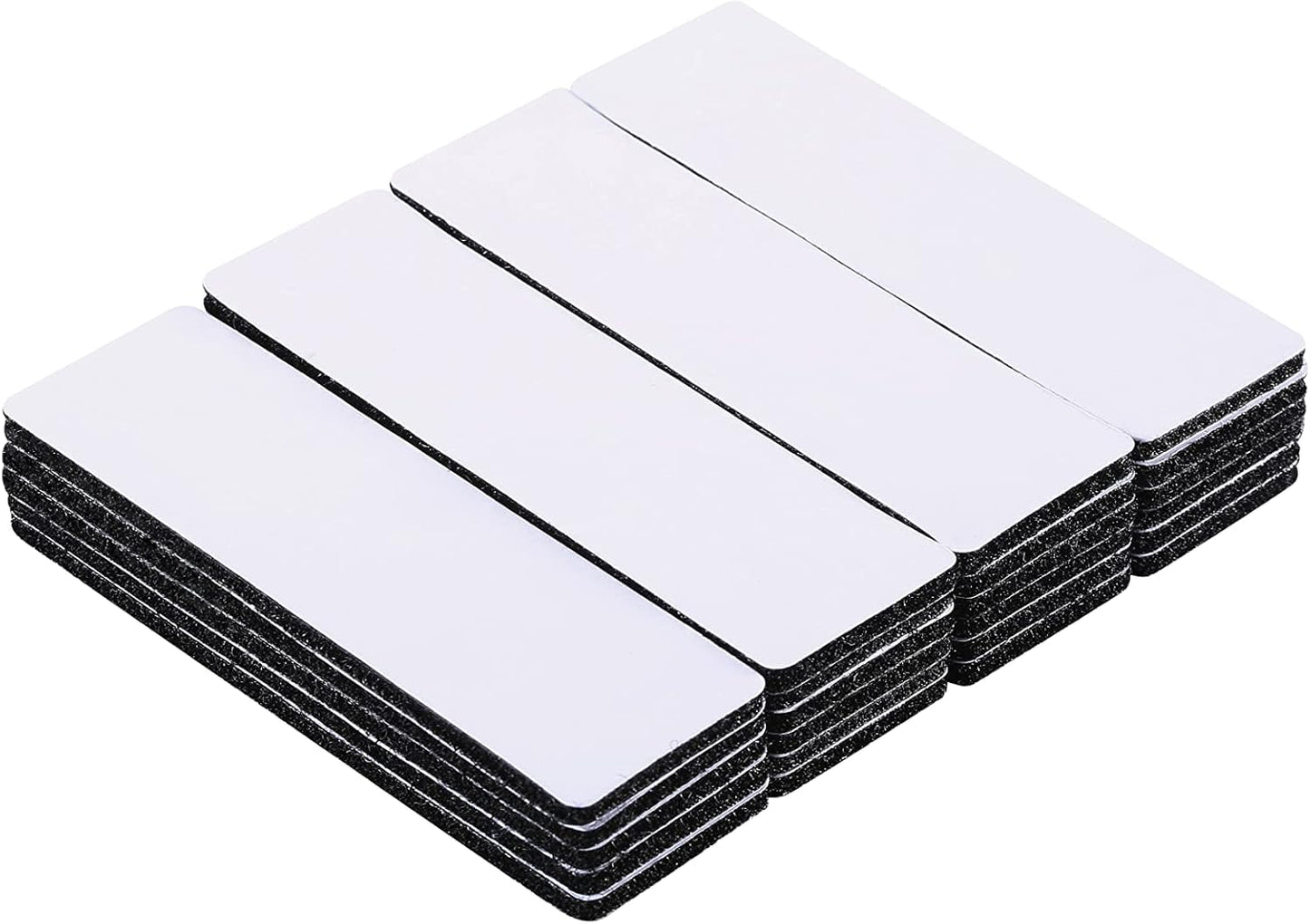 20 Sets 1x4 Inch Hook and Loop Fastener Strips with Adhesive Heavy Duty Double Sided Sticky Picture Hanging Wall Mounting Tape for Home and Office Use, Black