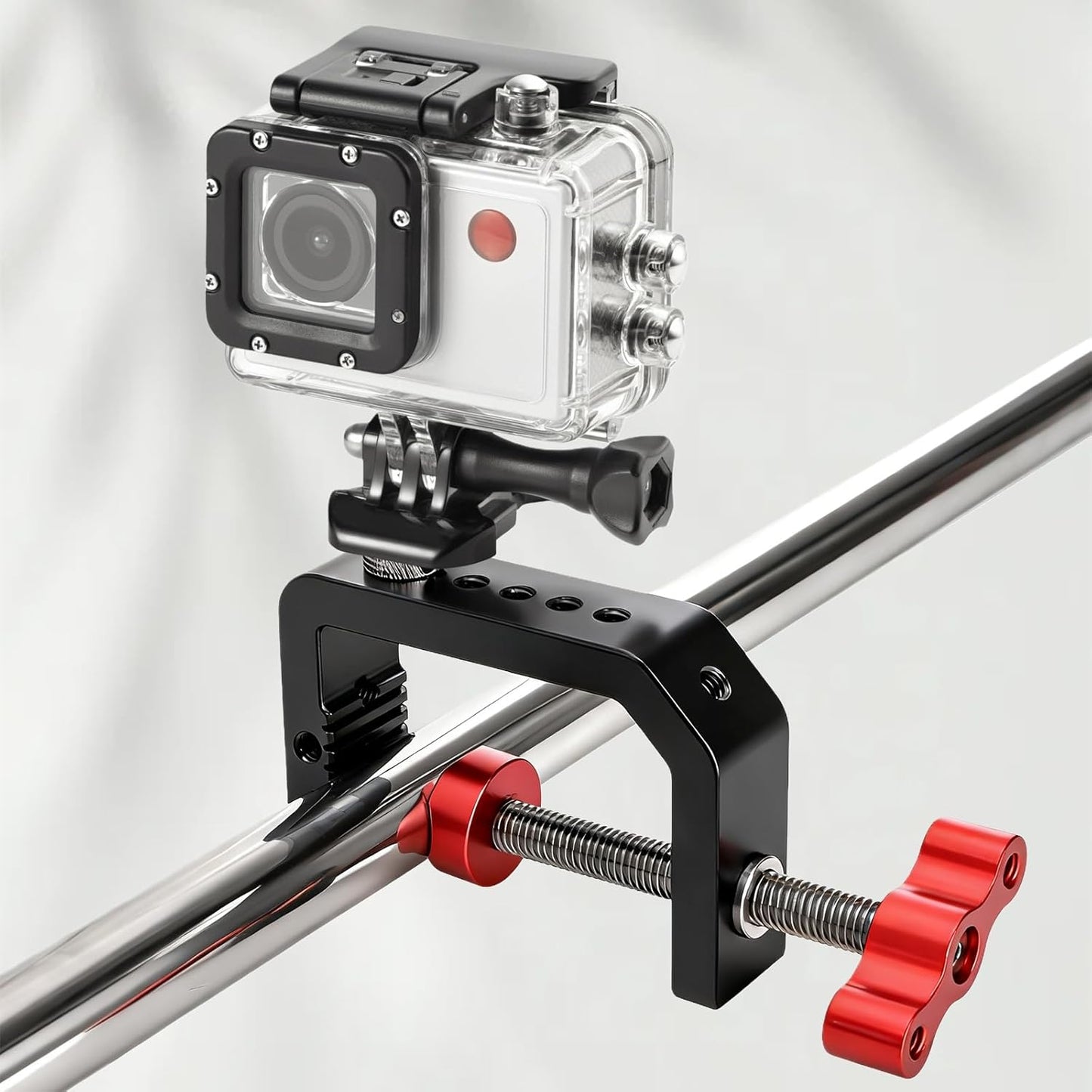 C Clamp Desk Camera Mount, Table Clamps with 1/4" and 3/8" Thread, Metal Desktop for Light Stand, Heavy Duty Jaw Workbench, Rods, Shelves, Bike, Fits up to 2.5" Thickness