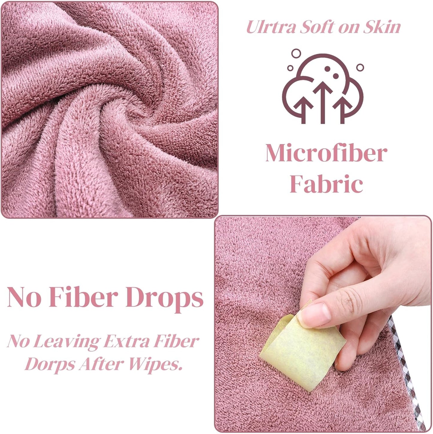 2 Pcs Bath Towel Wrap Set, Microfiber Soft Shower with Head Cover, Adjustable Closure Bathrobe for Women, Super Absorbent Body Dress and Hair Spa Gym
