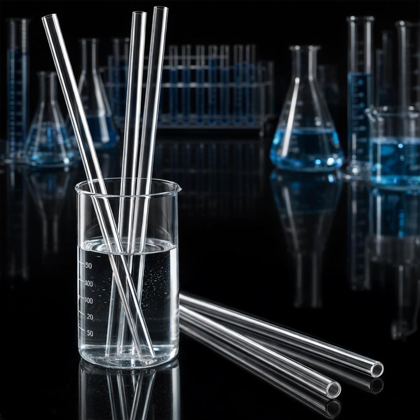 20 Pieces 12 In Glass Blowing Tubes, 12mm OD 8mm ID 2mm Thick Wall Borosilicate Pipe, Clear glass Bubble Tubing with 4 Cleaning Brush for Laboratory Experiment Art DIY