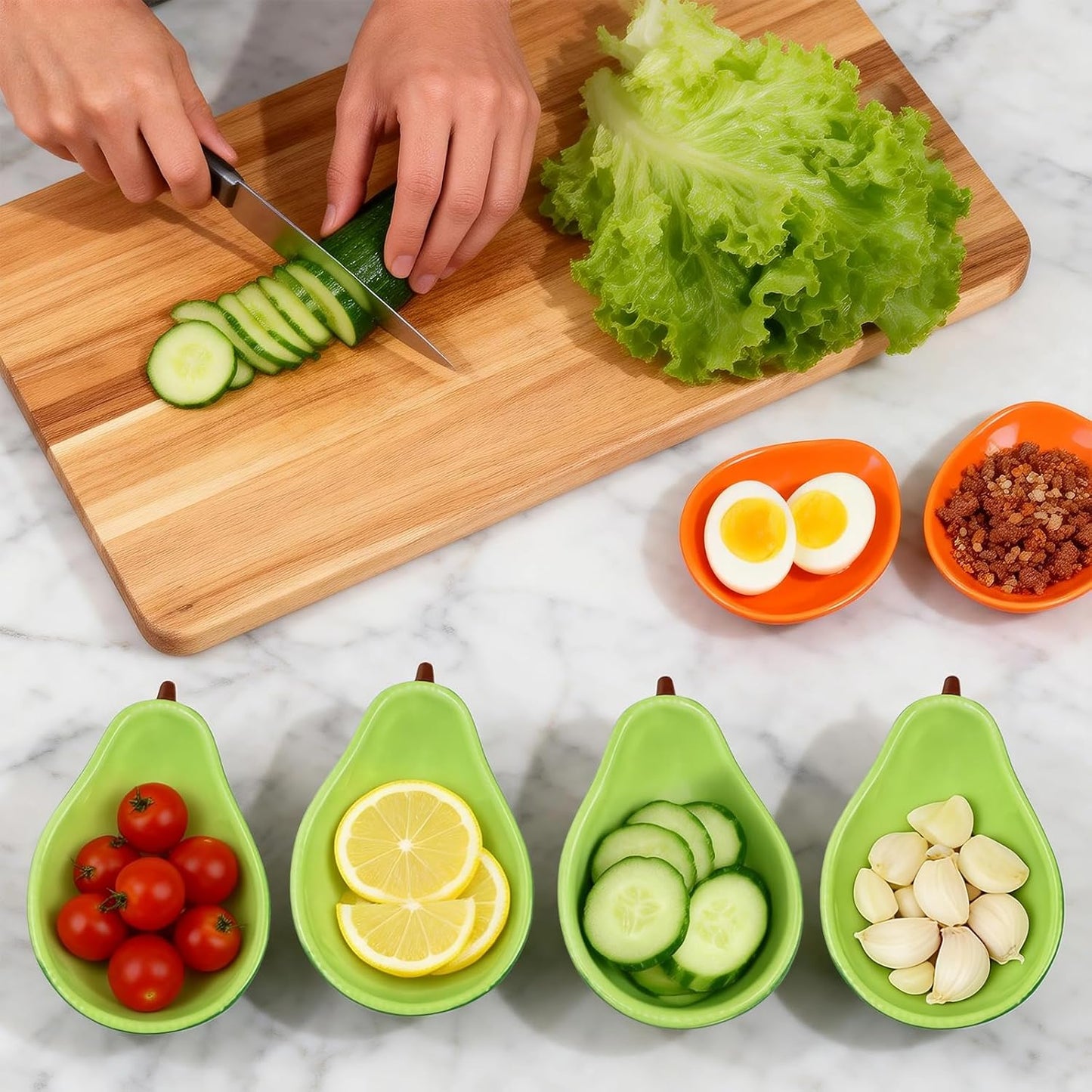 4 Pack Avocado Spoon Rest for Stove Top, 6.5 Inch Cute Ceramic Holder, Heat-Resistant Kitchen Counter Ladle Spoonrest, Large Cooking Utensil Dish Spatula, Tongs, Housewarming Gifts