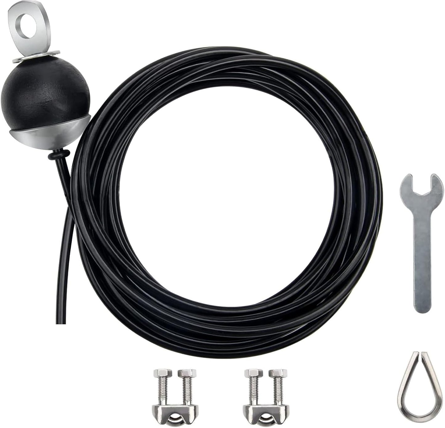 Adjustable Fitness Pulley Cable,Replacement Cable Machine Accessories,Cable Attachments for Gym -Thick 5mm(0.2inch) Heavy Duty Steel Wire Rope Home  138"