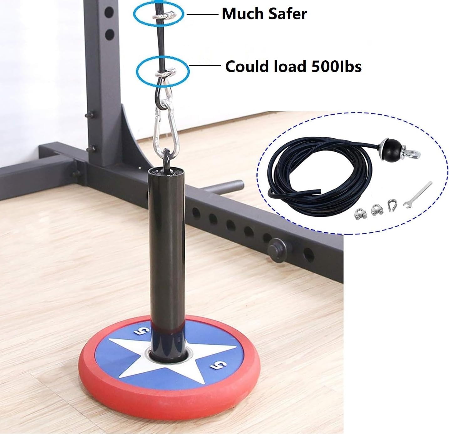 Adjustable Fitness Pulley Cable,Replacement Cable Machine Accessories,Cable Attachments for Gym -Thick 5mm(0.2inch) Heavy Duty Steel Wire Rope Home  138"