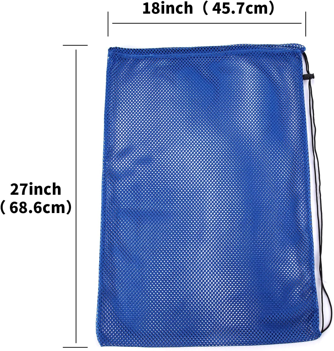 2 Packs Mesh Gear Bag for Snorkel Equipment, Oversized 18" x 27" Dive Scuba Diving Backpack Snorkeling, Fins, Swimming Gear, Beach and Sports Equipment (Black & Blue)
