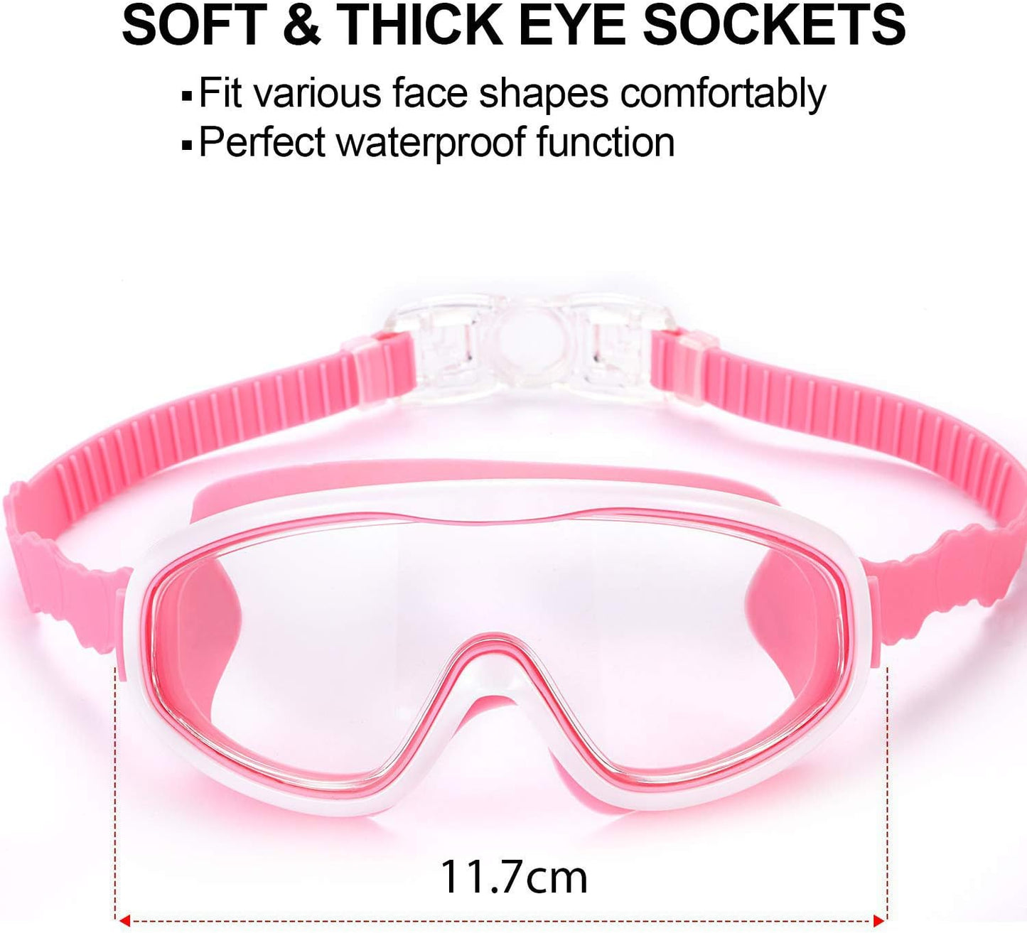 2 Pack Kids Swim Goggles, Swimming Glasses for Children from 3 to 15 Years Old Purple/Pink